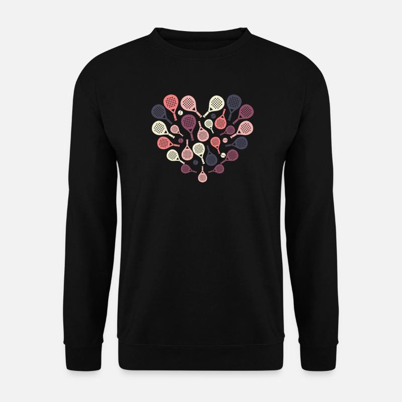 Padel Racket Heart  – Sport & Herz - Unisex Pullover - Schwarz