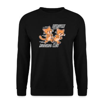 Introvert Running Club! Introverted Runner Club! - Unisex Sweatshirt - black - Front - Alina (178cm) & Michal (187cm)