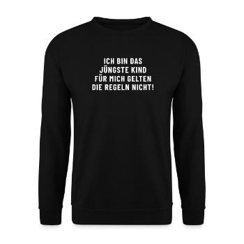 Je suis le benjamin, pas de règles. - Sweat-shirt Unisexe - noir - Devant - Alina (178cm) & Michal (187cm)