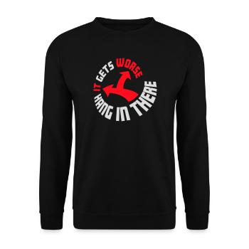 Tiens bon, ça empire. Drôle de plaisir. Dire - Sweat-shirt Unisexe - noir - Devant - Alina (178cm) & Michal (187cm)