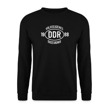DDR Geburtstags Shirt, Hoodie, Tasse Jahrgang 1988 - Unisex Pullover - Schwarz - Vorne - Alina (178cm) & Michal (187cm)