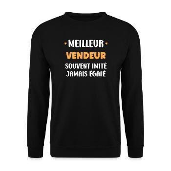 Meilleur Vendeur Inégalé Typographie Bold - Sweat-shirt Unisexe - noir - Devant - Alina (178cm) & Michal (187cm)