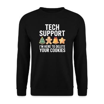 Tech Support Cookies Tee - Unisex Pullover - Schwarz - Vorne - Alina (178cm) & Michal (187cm)