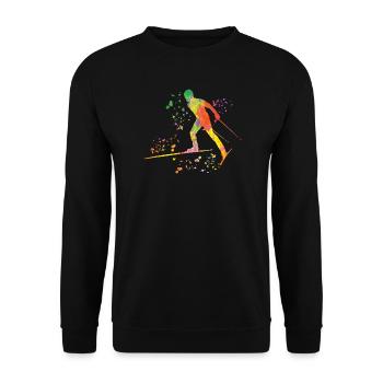 Cross-country skiing Cross-country skiing - Unisex Sweatshirt - black - Front - Alina (178cm) & Michal (187cm)