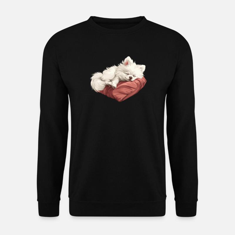 Sleeping Spitz puppy - Unisex Sweatshirt - black