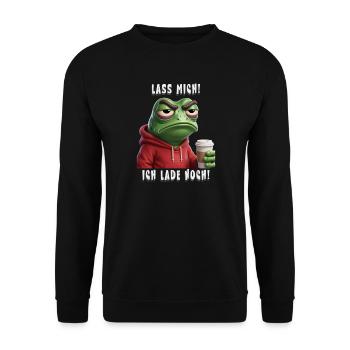 Laisse-moi partir! Je charge encore ! Drôle de design de grenouille - Sweat-shirt Unisexe - noir - Devant - Alina (178cm) & Michal (187cm)