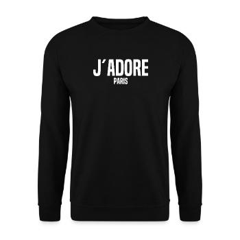 J’Adore Paris - J’aime Paris - France - Frankreich - Sweat-shirt Unisexe - noir - Devant - Alina (178cm) & Michal (187cm)