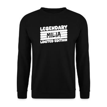 Name Milia - Unisex Pullover - Schwarz - Vorne - Alina (178cm) & Michal (187cm)