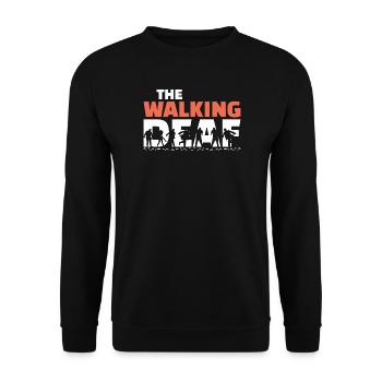 The Walking Deaf Funny Hearing Impairment Art - Unisex Pullover - Schwarz - Vorne - Alina (178cm) & Michal (187cm)