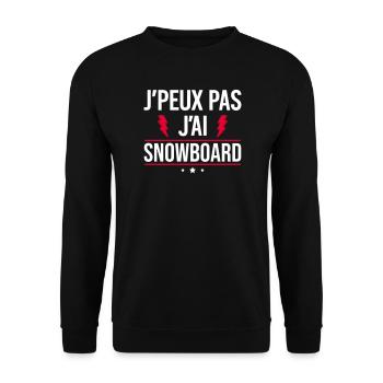 I Can't I Snowboard Snowboard Humor - Unisex Sweatshirt - black - Front - Alina (178cm) & Michal (187cm)