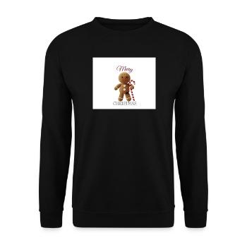Bonhomme en pain d’épices avec canne de sucre d’orge - Sweat-shirt Unisexe - noir - Devant - Alina (178cm) & Michal (187cm)