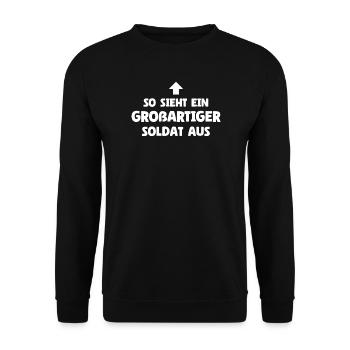 So sieht ein großartiger Soldat aus - Unisex Pullover - Schwarz - Vorne - Alina (178cm) & Michal (187cm)