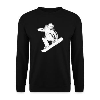 Snowboard Motiv für echte Liebhaber - Unisex Pullover - Schwarz - Vorne - Alina (178cm) & Michal (187cm)