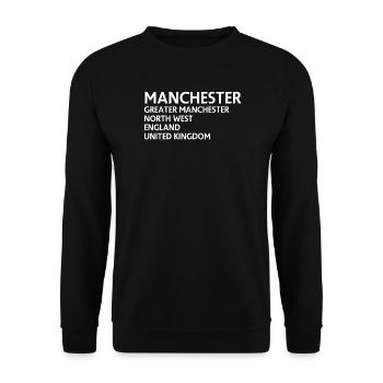 Manchester City Names Typographic Grid - Unisex Sweatshirt - black - Front - Alina (178cm) & Michal (187cm)
