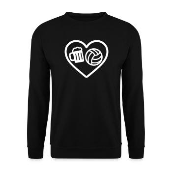 Heart Volleyball Beer - Unisex Sweatshirt - black - Front - Alina (178cm) & Michal (187cm)