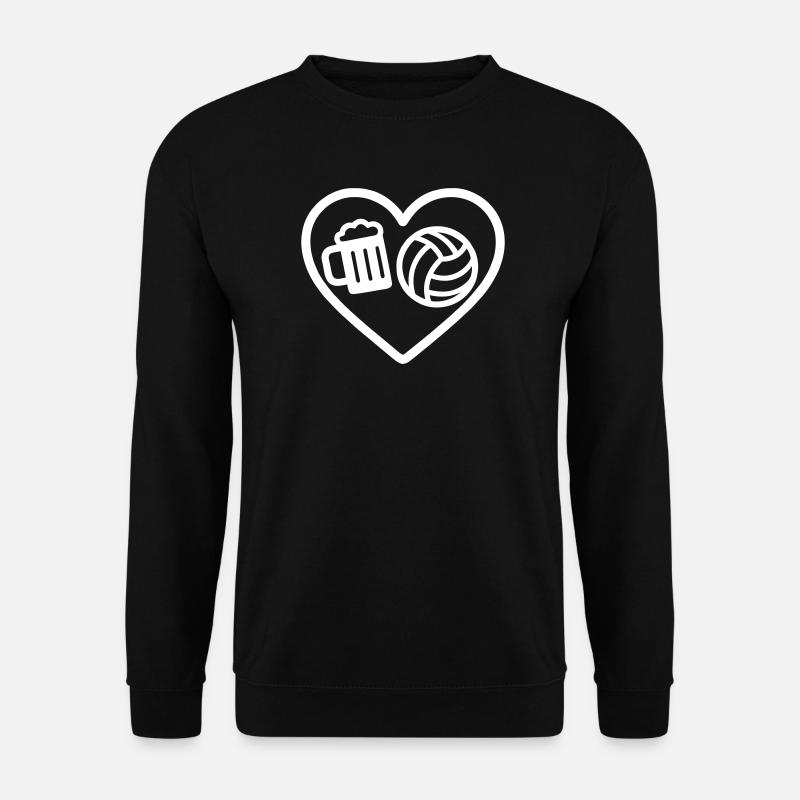 Heart Volleyball Bier - Unisex Pullover - Schwarz
