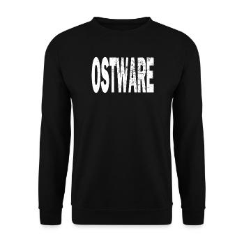 T-shirt à capuche Ostalgie Ostware Ostalgie Fun Fun - Sweat-shirt Unisexe - noir - Devant - Alina (178cm) & Michal (187cm)