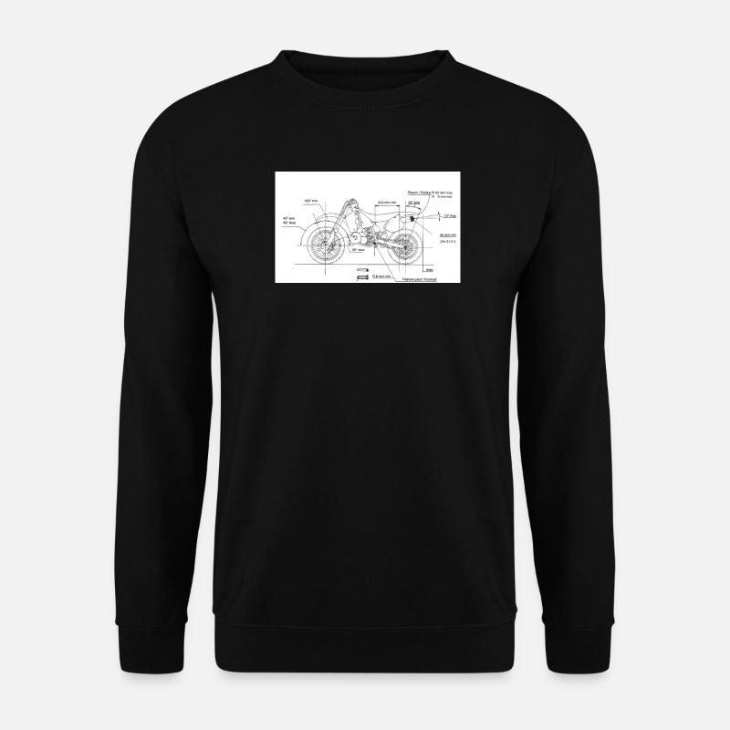 Motorrad Blueprint: Custom Chopper - Unisex Pullover - Schwarz