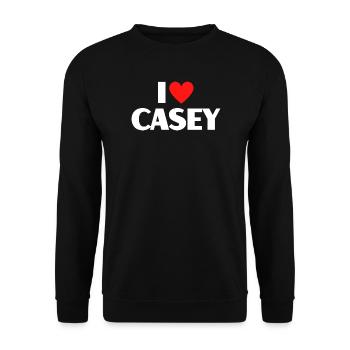 J’adore la déclaration rétro de Casey Red Heart - Sweat-shirt Unisexe - noir - Devant - Alina (178cm) & Michal (187cm)