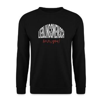 Lieblingsmensch - Unisex Pullover - Schwarz - Vorne - Alina (178cm) & Michal (187cm)