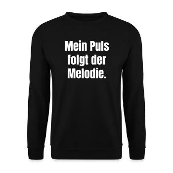Melodie Puls – Typo Kontrast - Unisex Pullover - Schwarz - Vorne - Alina (178cm) & Michal (187cm)