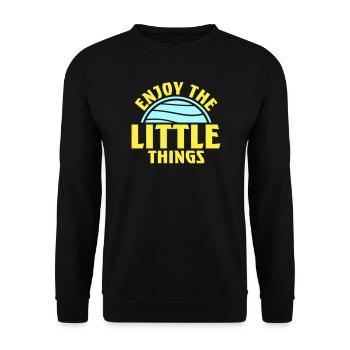 Enjoy The Little Things Gratitude Mindfulness - Unisex Sweatshirt - black - Front - Alina (178cm) & Michal (187cm)