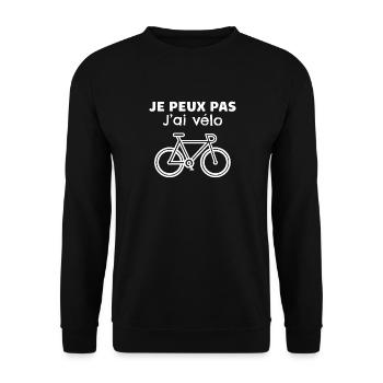 I can't I bike, cycling humor, funny - Unisex Sweatshirt - black - Front - Alina (178cm) & Michal (187cm)