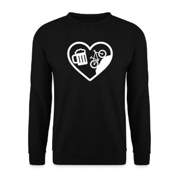 Humour de VTT Heart Beer - Sweat-shirt Unisexe - noir - Devant - Alina (178cm) & Michal (187cm)