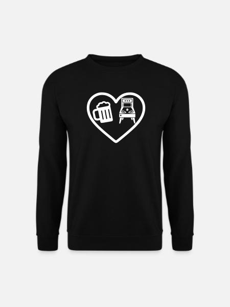 Herzbier-Flipper-Humor - Unisex Pullover - Schwarz