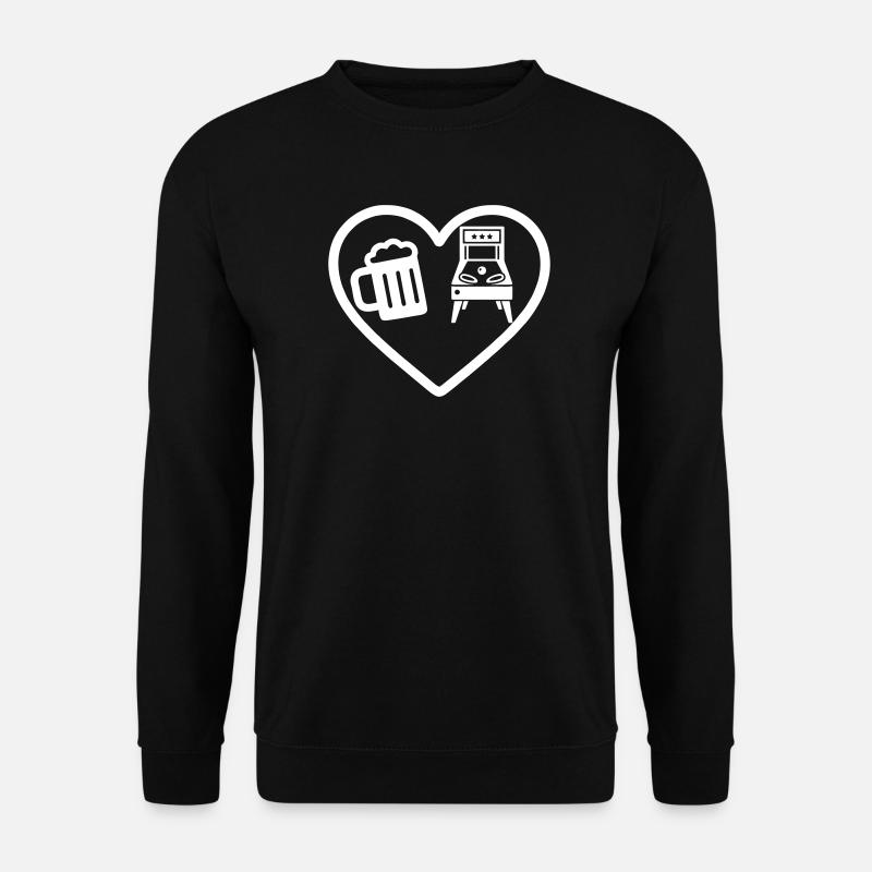 Herzbier-Flipper-Humor - Unisex Pullover - Schwarz
