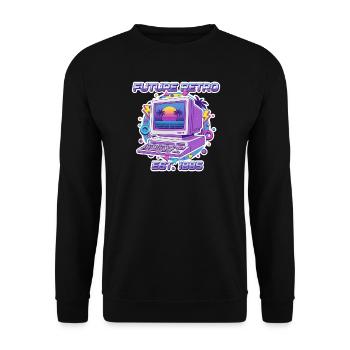Future Retro 1985 – Conception informatique vintage - Sweat-shirt Unisexe - noir - Devant - Alina (178cm) & Michal (187cm)