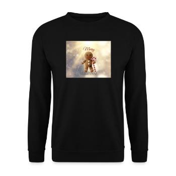 Gingerbread Man with Candy Cane Christmas - Unisex Sweatshirt - black - Front - Alina (178cm) & Michal (187cm)