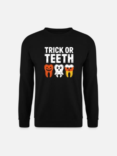 Trick oder Teeth Halloween-Trio - Unisex Pullover - Schwarz