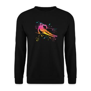 Alpine skiing Winter sports Nordic skiing - Unisex Sweatshirt - black - Front - Alina (178cm) & Michal (187cm)