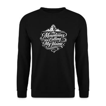 Les montagnes appellent les montagnes Spruch - Sweat-shirt Unisexe - noir - Devant - Alina (178cm) & Michal (187cm)