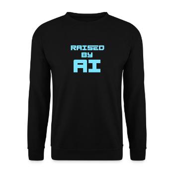 ÉLEVÉ PAR L’IA - Sweat-shirt Unisexe - noir - Devant - Alina (178cm) & Michal (187cm)