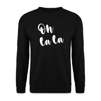OH LA LA - Unisex Pullover - Schwarz - Vorne - Alina (178cm) & Michal (187cm)