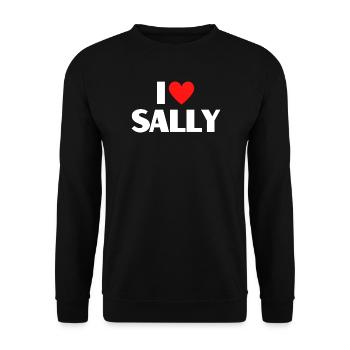 J’adore Sally Red Heart Déclaration rétro - Sweat-shirt Unisexe - noir - Devant - Alina (178cm) & Michal (187cm)
