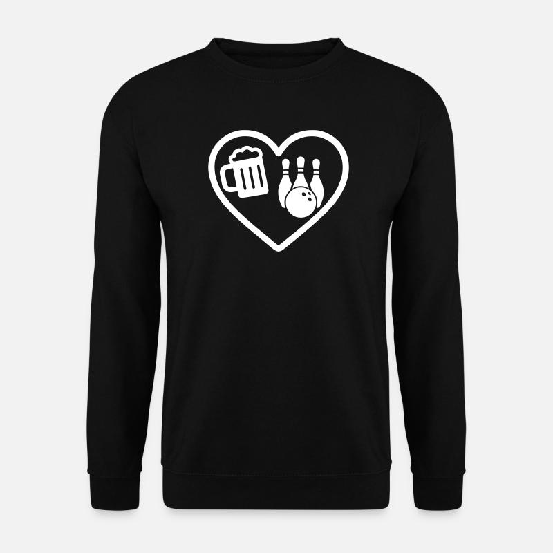 Heart Beer Bowling-Humor - Unisex Pullover - Schwarz
