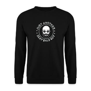 Just Another Sexy Bald Guy Funny Shaved Head Art - Unisex Pullover - Schwarz - Vorne - Alina (178cm) & Michal (187cm)