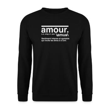 Love Definition Dictionary Style - Unisex Sweatshirt - black - Front - Alina (178cm) & Michal (187cm)