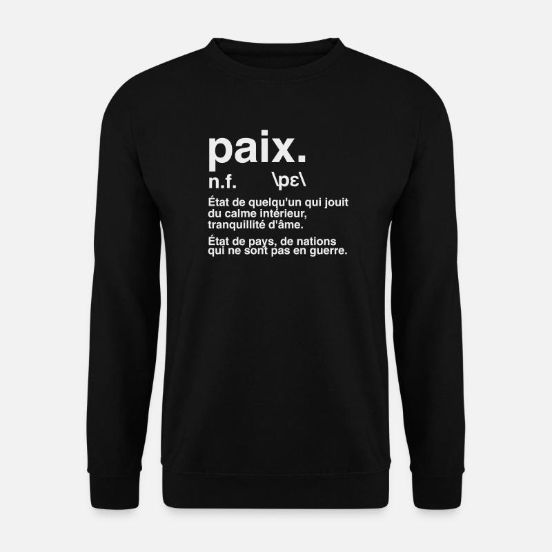 Peace Definition Dictionary Style - Unisex Sweatshirt - black