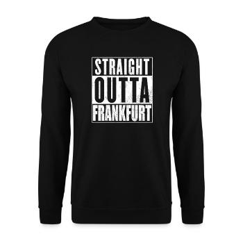 Straight Outta Frankfurt - Unisex Pullover - Schwarz - Vorne - Alina (178cm) & Michal (187cm)