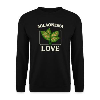 Aglaonema Love - Unisex Sweatshirt - black - Front - Alina (178cm) & Michal (187cm)