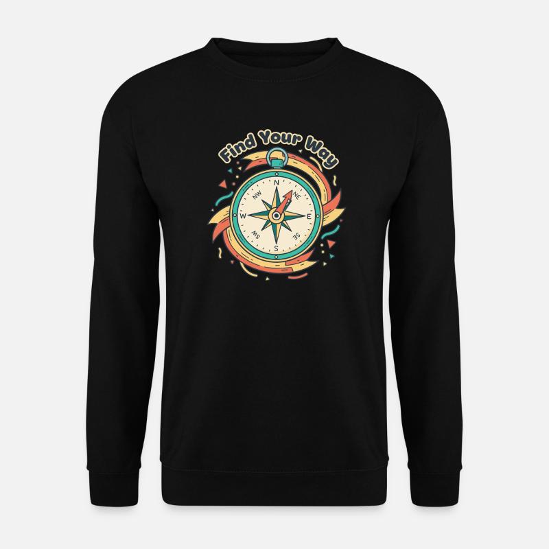 Finde Deinen Weg Kompass - Unisex Pullover - Schwarz