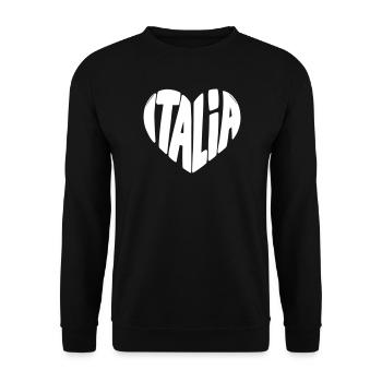 Italia geometric heart typography - Unisex Sweatshirt - black - Front - Alina (178cm) & Michal (187cm)