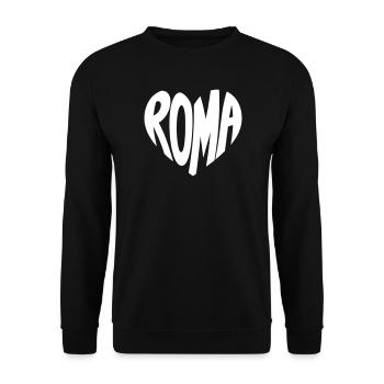Roma Heart Logo Retro Style - Unisex Sweatshirt - black - Front - Alina (178cm) & Michal (187cm)