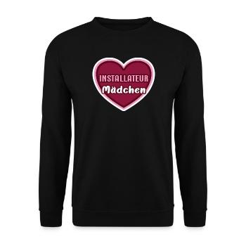 Installateur Mädchen Kind Installateure Azubine - Unisex Pullover - Schwarz - Vorne - Alina (178cm) & Michal (187cm)