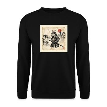 Capybara Samurai Japanese Warrior - Unisex Sweatshirt - black - Front - Alina (178cm) & Michal (187cm)