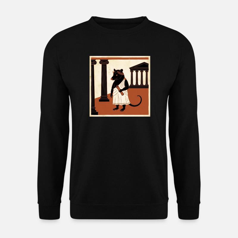 Römische Ratte Im Toga In Der Antike - Unisex Pullover - Schwarz